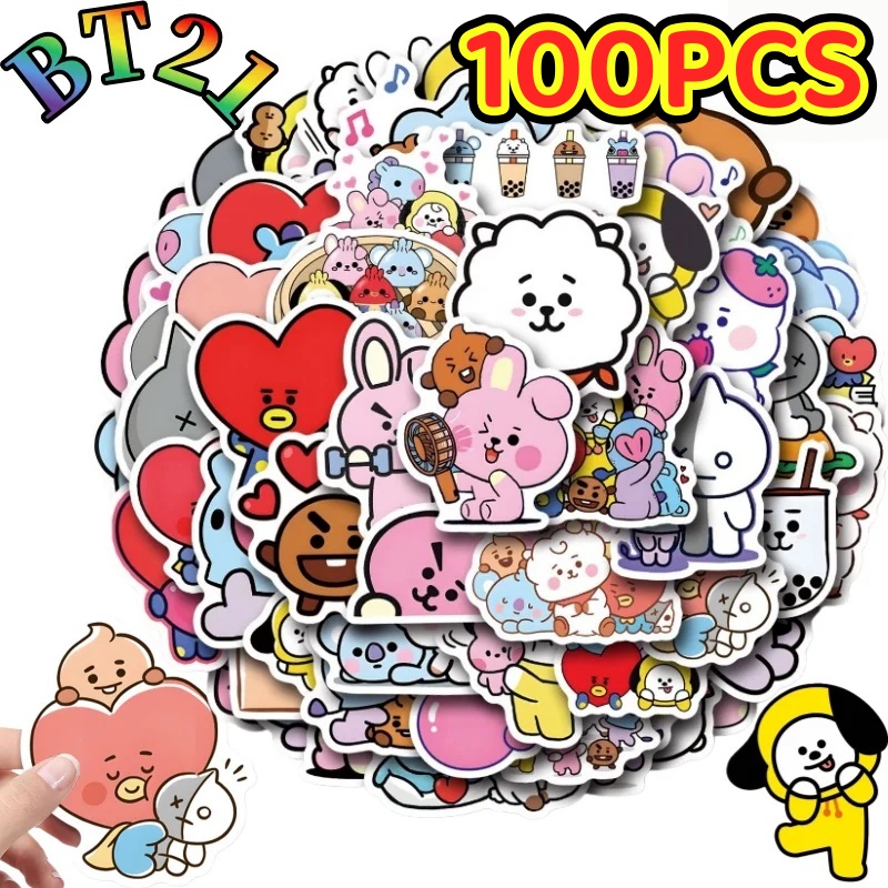 Cookies Pack - 100/200 Pezzi Adesivi BT21 Chimmy Cooky