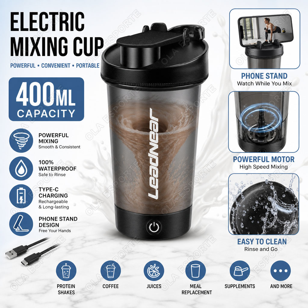 Protein Bar - Bicchiere Mixer Elettrico con Supporto per